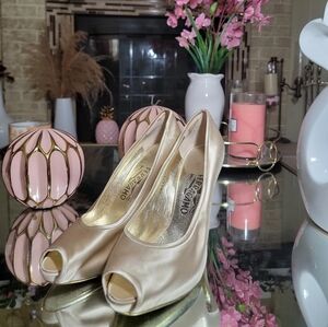 Salvatore ferragamo open toe high heels